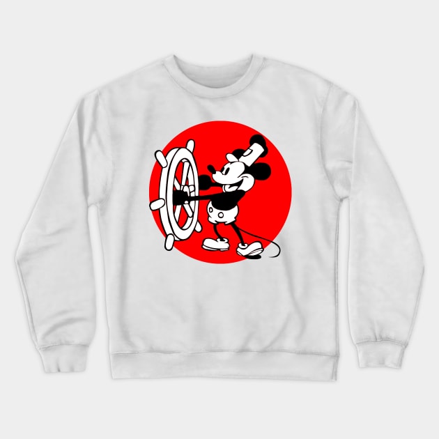 Mouse on A Boat Crewneck Sweatshirt by Karambola